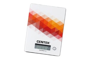 Весы кухонные Centek CT-2457  сенсор, стеклянные, электронные, max 5кг, шаг 1г, LCD