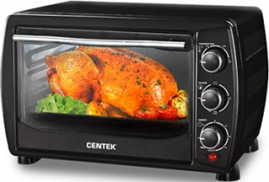 Жарочный шкаф Centek CT-1536-20 (черн)  1400Вт, таймер 90 мин, 4 режима, max 320°